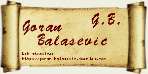 Goran Balašević vizit kartica